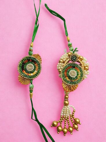 Rakhi Festival Rakhi Rakheke Rakhi زوج أخ وأخت في القانون Rakhi زوج للزوجين Rakhi & Chooda Rakhi متوفر في Multicolor (916) in Saudi Arabia