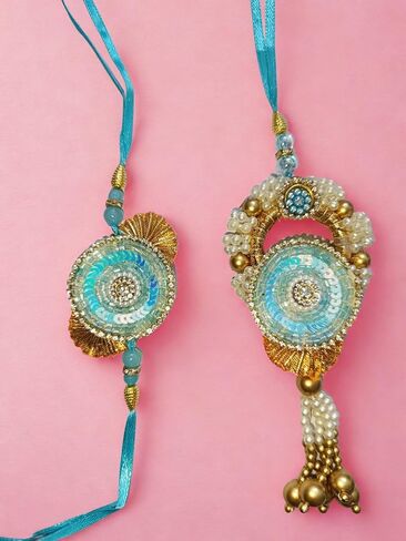 Rakhi Festival Rakhi Rakheke Rakhi زوج أخ وأخت في القانون Rakhi زوج للزوجين Rakhi & Chooda Rakhi متوفر في Multicolor (916) in Saudi Arabia