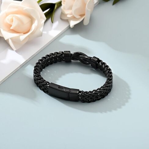 Imrsanl Cremation Jewelry Urn Bracelet for Ashes for Men Stainless Steel Cuban Link Ashes Bracelet Keepsake Memorial Ash Holder in Saudi Arabia