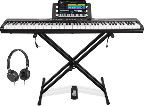 STRICH Digital Piano Keyboard - Full Size 88 Key Electric Keyboard with Semi-Weighted Sensitive Keys, Sustain Pedal, Music Rest - 900 Sounds, 700 Rhythms, Portable Design for Beginners, Black, SEP-150 in Saudi Arabia
