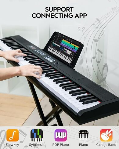 STRICH Digital Piano Keyboard - Full Size 88 Key Electric Keyboard with Semi-Weighted Sensitive Keys, Sustain Pedal, Music Rest - 900 Sounds, 700 Rhythms, Portable Design for Beginners, Black, SEP-150 in Saudi Arabia