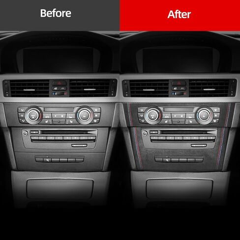 BETTERHUMZ Car Front Air Condition Outlet Frame Trim Cover for BMW E90 E91 E92 E93 3 Series 2005-2012 325i 320i 318i for Alcantara Center Console Panel Sticker Car Molding Accessories in Kuwait