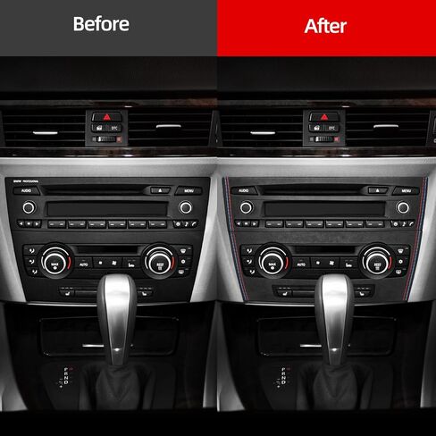 BETTERHUMZ Car Front Air Condition Outlet Frame Trim Cover for BMW E90 E91 E92 E93 3 Series 2005-2012 325i 320i 318i for Alcantara Center Console Panel Sticker Car Molding Accessories in Kuwait