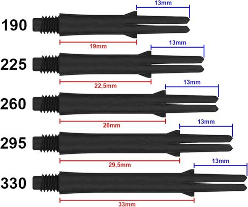 Dart Shafts: L-Shaft Carbon - Two Tone Ombre Gradient Stems - Blue 330 Medium/Long Length in Kuwait