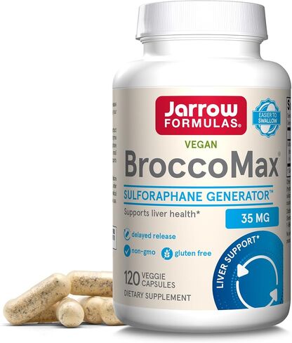 Jarrow Formulas Broccomax sulforaphane glucosinolate 35 mg ، يدعم Gulforaphane Generator صحة الكبد ، 120 كبسولات خضار ، حتى 60 يومًا من الإمداد in Kuwait