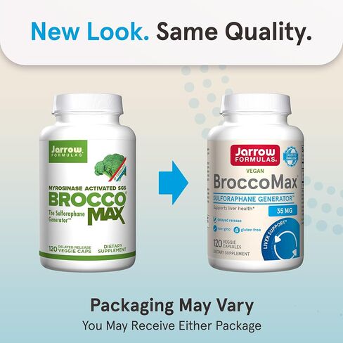 Jarrow Formulas Broccomax sulforaphane glucosinolate 35 mg ، يدعم Gulforaphane Generator صحة الكبد ، 120 كبسولات خضار ، حتى 60 يومًا من الإمداد in Kuwait