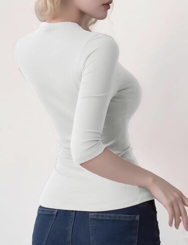YUCOLEN Womens Tops Dressy Casual Crew Neck Short Sleeve T Shirts Elbow Length Going Out Tops 2025 in Kuwait