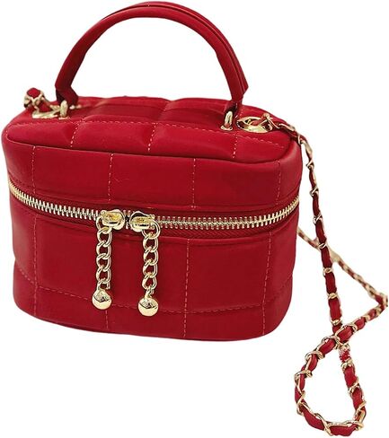 Floerns Women's Square Mini Bucket Quilted Crossbody Hobo Bag Satchel Purse with Chain Strap in Saudi Arabia