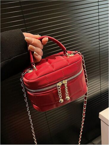 Floerns Women's Square Mini Bucket Quilted Crossbody Hobo Bag Satchel Purse with Chain Strap in Saudi Arabia