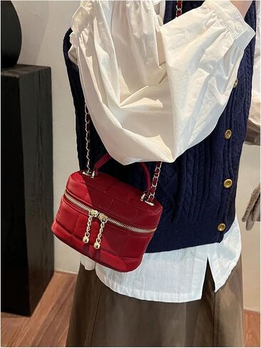 Floerns Women's Square Mini Bucket Quilted Crossbody Hobo Bag Satchel Purse with Chain Strap in Saudi Arabia
