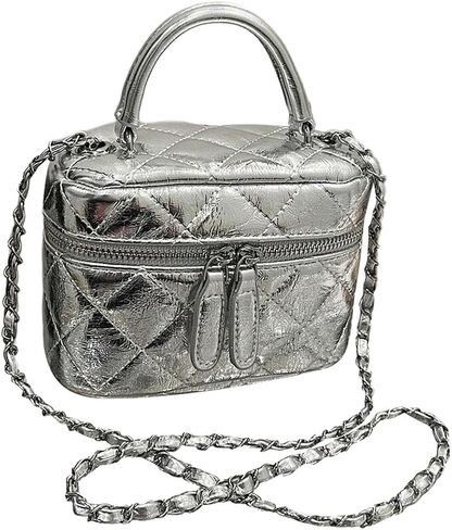 Floerns Women's Square Mini Bucket Quilted Crossbody Hobo Bag Satchel Purse with Chain Strap in Saudi Arabia