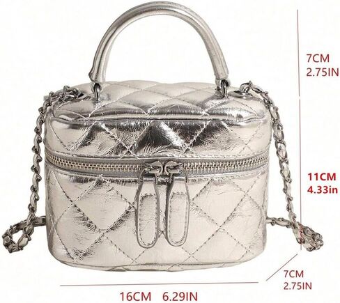 Floerns Women's Square Mini Bucket Quilted Crossbody Hobo Bag Satchel Purse with Chain Strap in Saudi Arabia