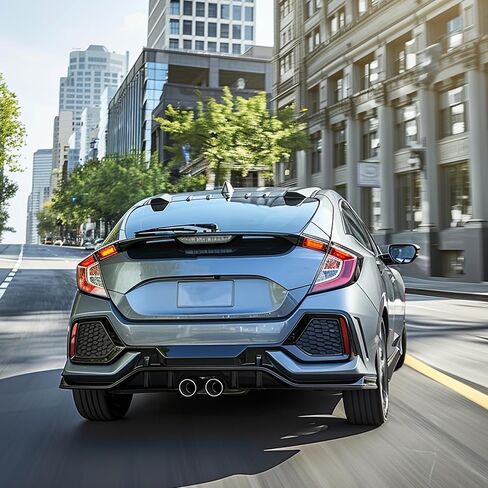 Rear Bumper Diffuser Kit Compatible with 2016-2021 Honda Civic 5 Door Hatchback Sport Type-R Style Rear Lower Bumper Lip Valance Splitter Spoiler Cover Trim Painted Matte Black in Saudi Arabia