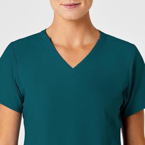 WonderWink W123 Women’s Stylized V-Neck Scrub Top — Black, 2X in Kuwait