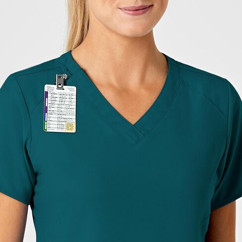 WonderWink W123 Women’s Stylized V-Neck Scrub Top — Black, 2X in Kuwait