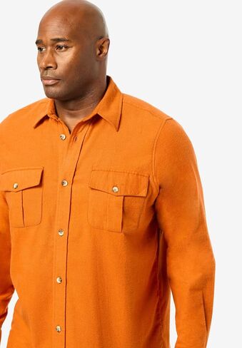 KingSize Men's Big & Tall Signature Solid Flannel Shirt in Saudi Arabia