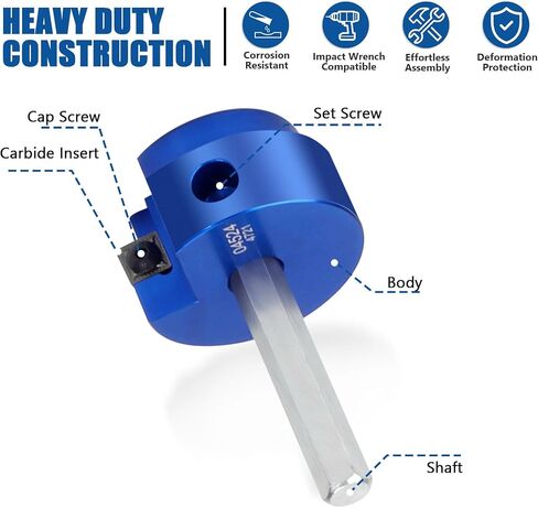 XJX 6-Piece PVC Pipe Reamer Kit, 3/4", 1", 1-1/2", 2", 3", 4" Head PVC Fitting Socket Saver with PPR75, PPR100, PPR150, PPR200, PPR300 and PPR400 fit into standard 1/2" drills in Saudi Arabia