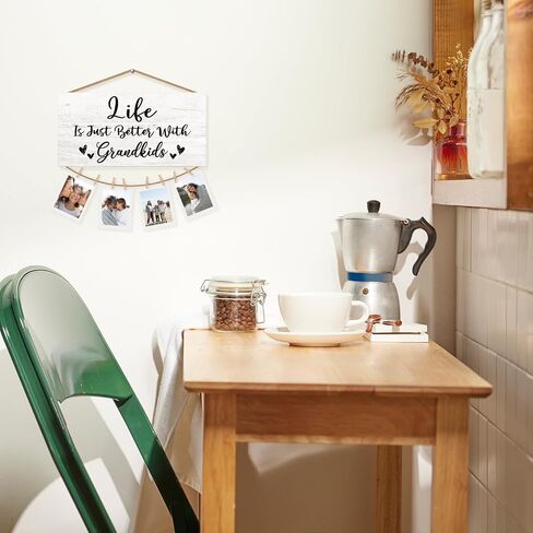 Grandkids Picture Frame Photo Holder for Wall, Grandparents Picture Frame, Grandma Grandpa Gifts, Grandparents Life is Better with Grandkids Hanging Photo Display in Kuwait