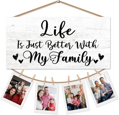 Grandkids Picture Frame Photo Holder for Wall, Grandparents Picture Frame, Grandma Grandpa Gifts, Grandparents Life is Better with Grandkids Hanging Photo Display in Kuwait