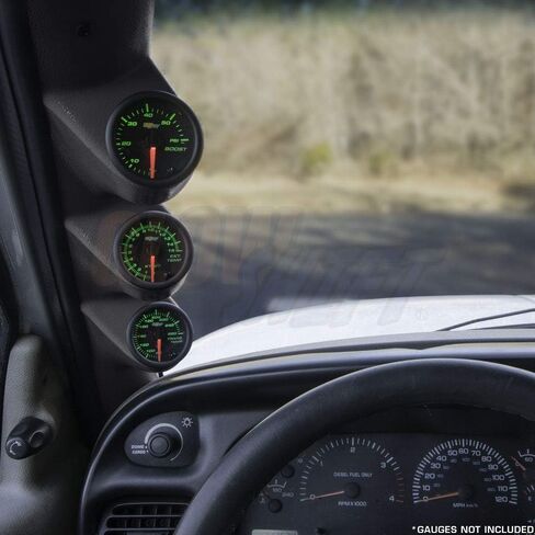 Glowshift Gray Triple Pare Gauge Pod متوافق مع Dodge Ram Cummins 1500 2500 3500 1998-2002 - Macuges لون المصنع - محمي UV - ABS Plastic - Mounts (3) 2-1/16 "(52 مم) GAUGES in Saudi Arabia