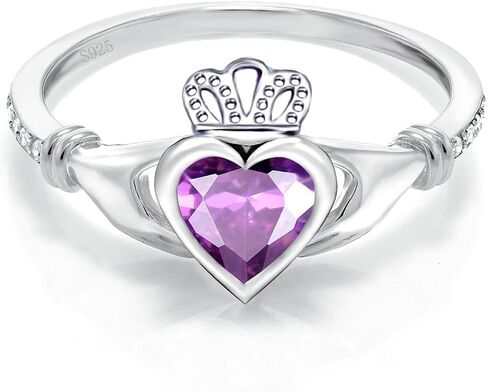 Sterling Silver Claddagh Ring for Women Celtic Irish Claddagh Birthstone Engagement Promise Ring in Kuwait