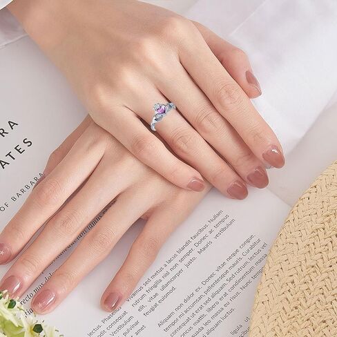Sterling Silver Claddagh Ring for Women Celtic Irish Claddagh Birthstone Engagement Promise Ring in Kuwait
