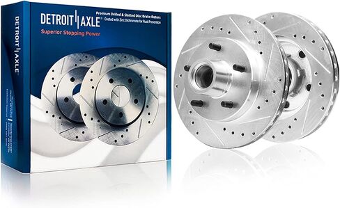 Detroit Axle-دوارات الفرامل الأمامية لـ 2-WHEEL ABS-1994-2001 Ford E-150 Econoline ، 1994-1996 F-150 RWD-11.73 "استبدال دوار فرامل القرص in Kuwait
