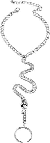 GIGB PBDK Snake Finger Ring Slave Bracelet for Women,Exquisite Unique Serpent Hand Chain Statement Bangles,Personalized Snake Bracelet Halloween Charm Jewelry in Kuwait