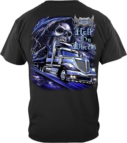 Trucker Hell on Wheels T Shirt RN2336 in Saudi Arabia