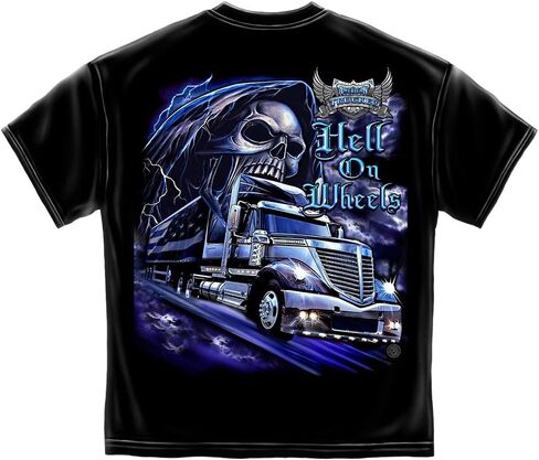 Trucker Hell on Wheels T Shirt RN2336 in Saudi Arabia