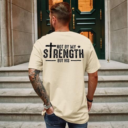 Tuislay Christian Shirts for Men Jesus Cross Shirt Faith Graphic Tees Bible Verse Printed T Shirts Religious Saying Gym Tops in Saudi Arabia