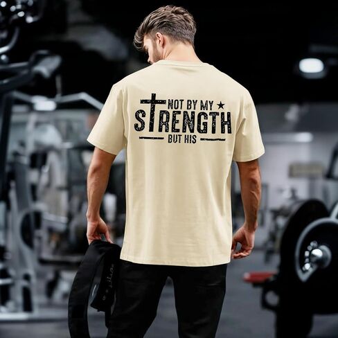 Tuislay Christian Shirts for Men Jesus Cross Shirt Faith Graphic Tees Bible Verse Printed T Shirts Religious Saying Gym Tops in Saudi Arabia