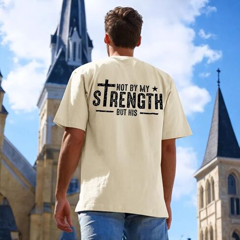 Tuislay Christian Shirts for Men Jesus Cross Shirt Faith Graphic Tees Bible Verse Printed T Shirts Religious Saying Gym Tops in Saudi Arabia