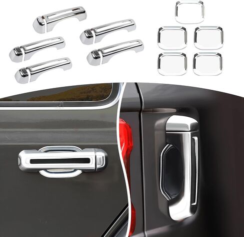 for Jeep JL Tailgate Door Handle Cover Trim Bowl Fit for Jeep Wrangler JL JLU 2018 up 4DR Chrome Exterior Accessories 10pcs in Saudi Arabia