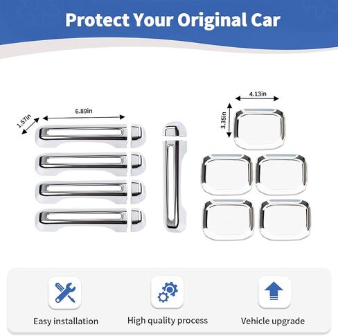 for Jeep JL Tailgate Door Handle Cover Trim Bowl Fit for Jeep Wrangler JL JLU 2018 up 4DR Chrome Exterior Accessories 10pcs in Saudi Arabia