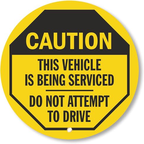 SmartSign Caution - Disabled Vehicle, Do Not Attempt to Drive Steering Wheel Lock Out Cover | 24" x 24", Made in USA in Kuwait