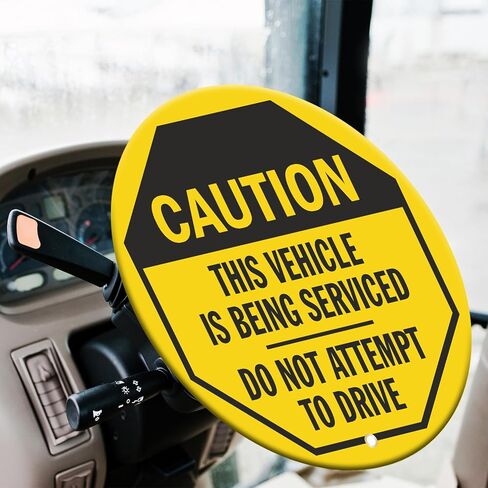 SmartSign Caution - Disabled Vehicle, Do Not Attempt to Drive Steering Wheel Lock Out Cover | 24" x 24", Made in USA in Kuwait