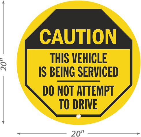 SmartSign Caution - Disabled Vehicle, Do Not Attempt to Drive Steering Wheel Lock Out Cover | 24" x 24", Made in USA in Kuwait