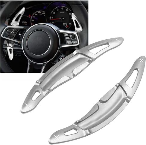 HIBEYO 2PCS Steering Wheel Paddle Shifter Extension Covers for Porsche 2020 911 Cayenne Panamera Interior Decoration Accessories Sports Paddle Shift Red in Saudi Arabia
