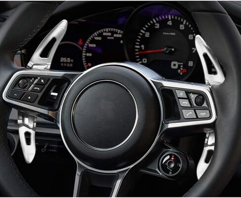 HIBEYO 2PCS Steering Wheel Paddle Shifter Extension Covers for Porsche 2020 911 Cayenne Panamera Interior Decoration Accessories Sports Paddle Shift Red in Saudi Arabia