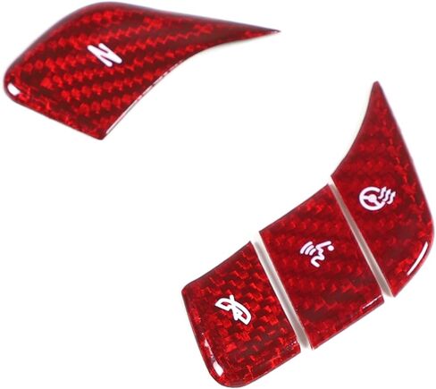 Fit for Corvette C8 2020-2024 Real Carbon Fiber Car Central Control Steering Button Sticker Protection Frame Molding Sticker Trim Interior Decal Accessories (Red) in Kuwait