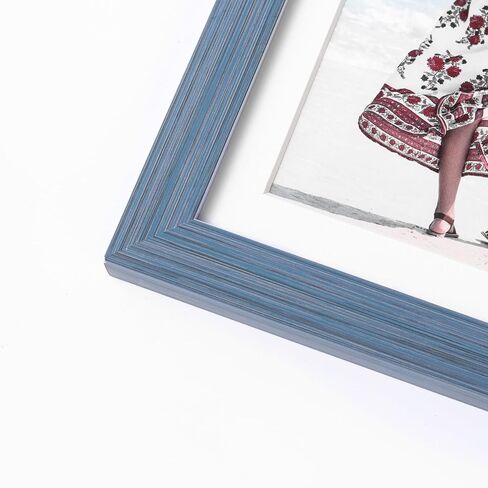 5x7 Picture Frame Blue Display Pictures 4x6 with Mat or 5 x 7 Without Mat, Photo Frame with HD Plexiglass for Wall and Tabletop Display 1 Pack in Kuwait