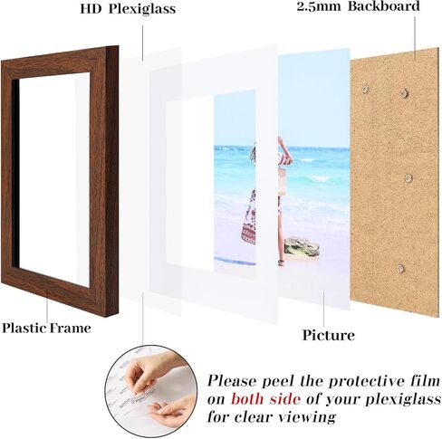 5 × 7 إطار الصورة الأزرق عرض الصور 4x6 مع حصيرة أو 5 × 7 بدون حصيرة ، إطار صور مع شبكي عالي الدقة لجدار وشاشة الطاولة 1 حزمة in Kuwait