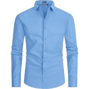 أليكس فاندو رجال قميص سهلة رعاية رفيعة تناسب الزر الطويل الأكمام الزر أسفل القميص أسفل القميص in Kuwait