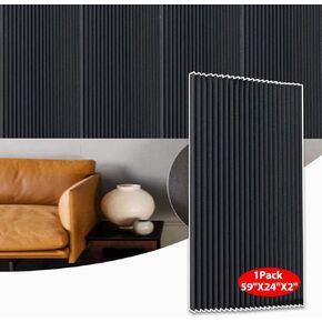 FONESO Acoustic Panels, High Density Sound Absorbing Panels for Walls, Acoustic Foam Panels Fire Resistant for Noise Dampening,Sound Panels, Studio Foam for Home Office (48''X24''X2'' (1 PCS)) in Kuwait