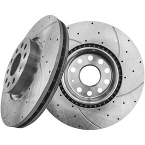 PM Auto Front Drilled Slotted Brake Disc Rotors For 2012-2022 Volkswagen Passat in Saudi Arabia