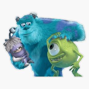 Monsters Inc. Who is Bigger Boo Or Mike? Sticker Vinyl Waterproof Sticker Decal Car Laptop Wall Window Bumper Sticker 5" in Saudi Arabia