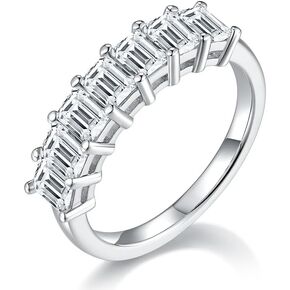 Sterling Silver Bridal Engagement Ring - 2.1 Carat Rectangular Natural Diamond Rings, D-color VVS1 Excellent Cut, Wedding and Engagement Jewelry for Women in Saudi Arabia