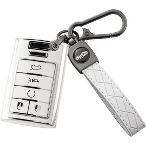 Key Fob Cover with Keychain for Cadillac Escalade SRX CTS ATS XTS DTS STS 2008-2015 5-Buttons in Kuwait