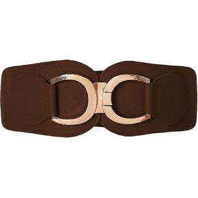 Women Stretchy Wide Belt Gold Buckle Elastic Vintage Waist Belts for Dresses Coats in Saudi Arabia
